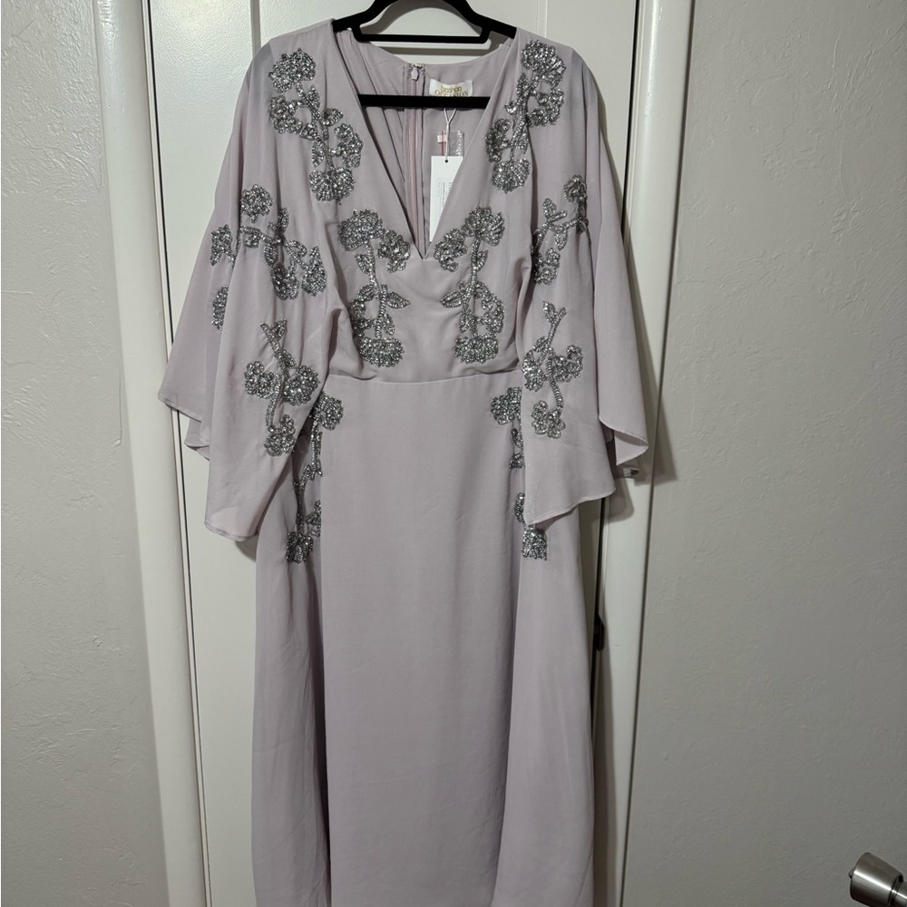 Embellished Pale Lilac Butterfly Sleeve Midi Dress Boohoo Occasion